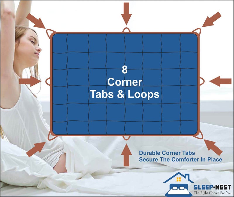 SLEEP-NEST Oversized King Comforter 136 x 120 Hotel Luxury Weighted Down Alternative Pinch Pleat 1 Piece Comforter with 8 Tabs/Loops 400 GSM-Box Stitched Extra Large Winter Soft - Dark Grey - Image 5